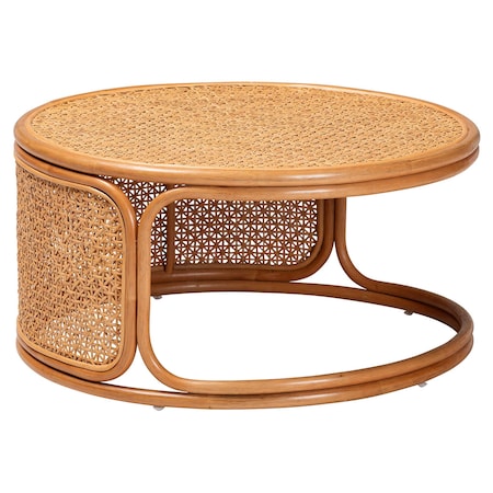 Bali & Pari Eldon Bohemian Honey Rattan Coffee Table 245-13586-ZORO